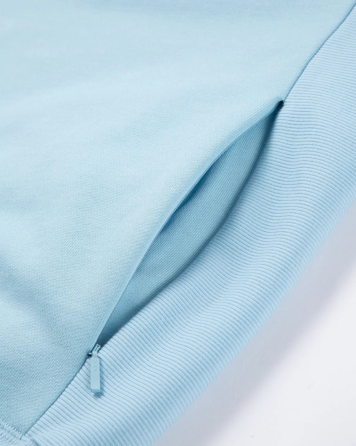 Women's Mixed Fabric Crew Sweatshirt in Light Blue 10 #light-blue