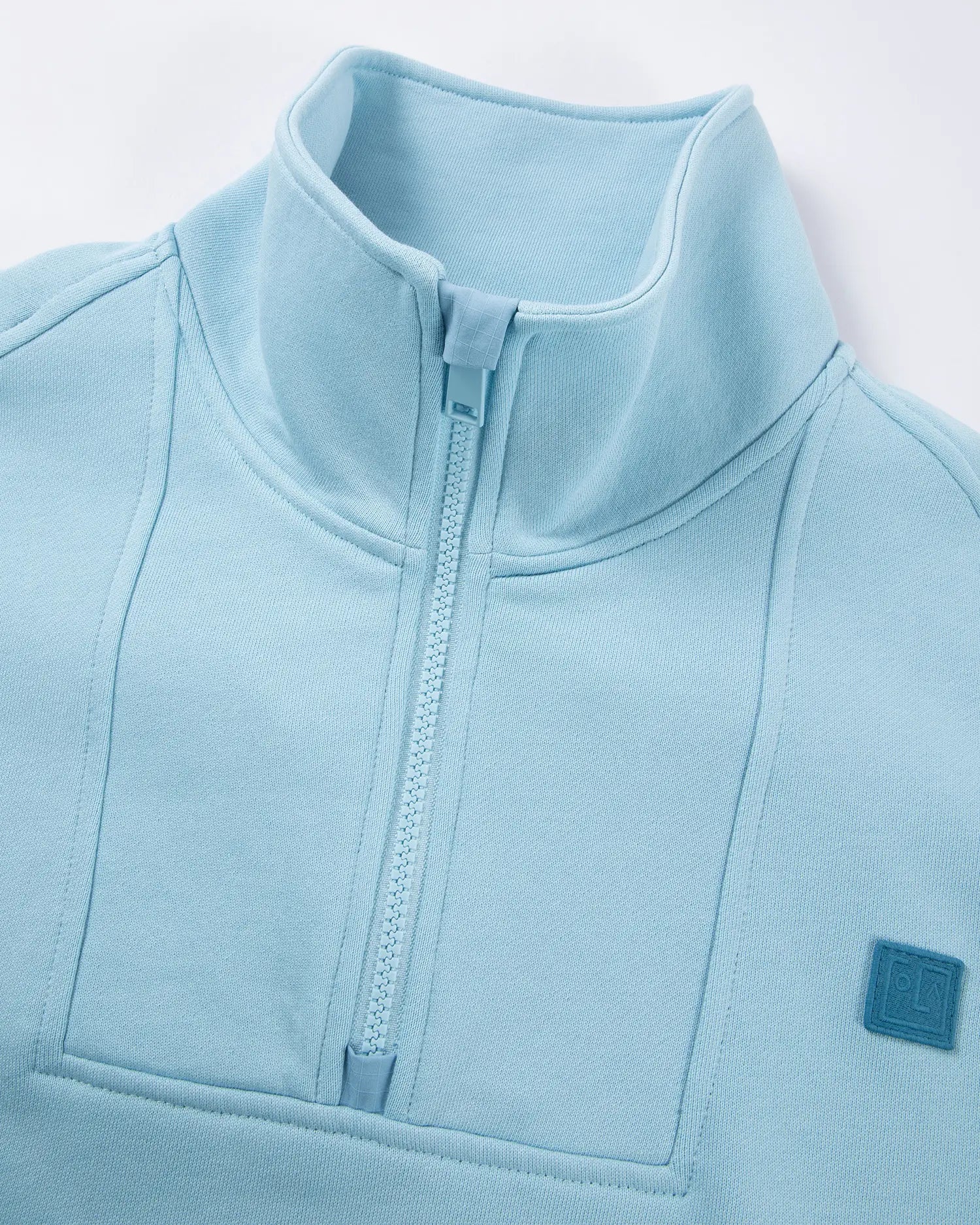 Women's Mixed Fabric Halfzip in Light Blue 03 #light-blue