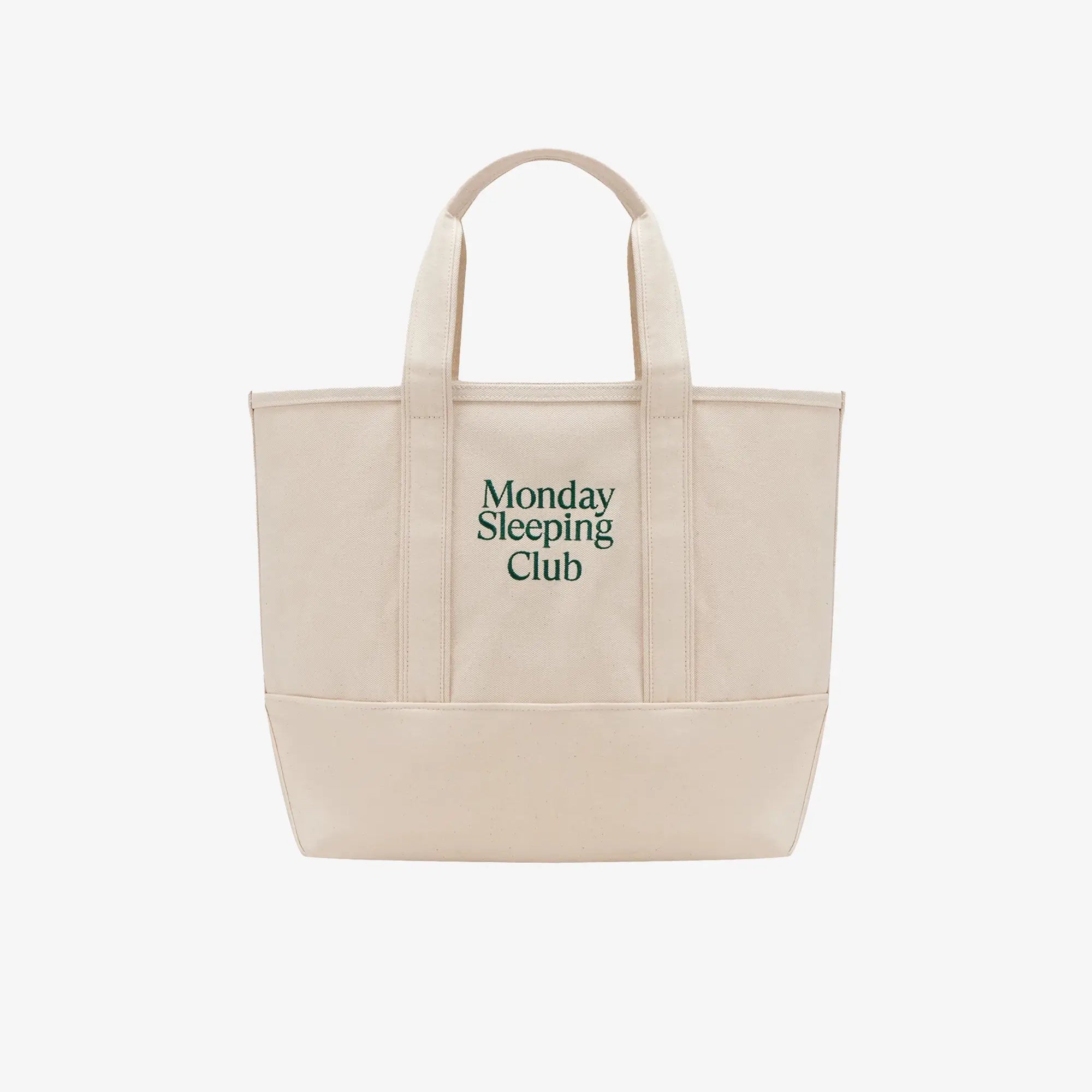 Monday Sleeping Club Standard Font Logo Embroidered Color-Block Canvas Tote Bag
