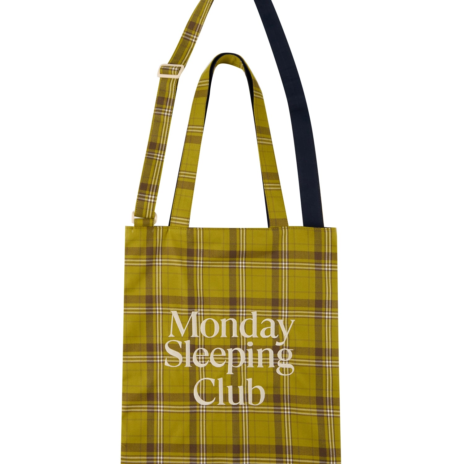 Monday Sleeping Club Embroidered Checked Contrasting Satchel
