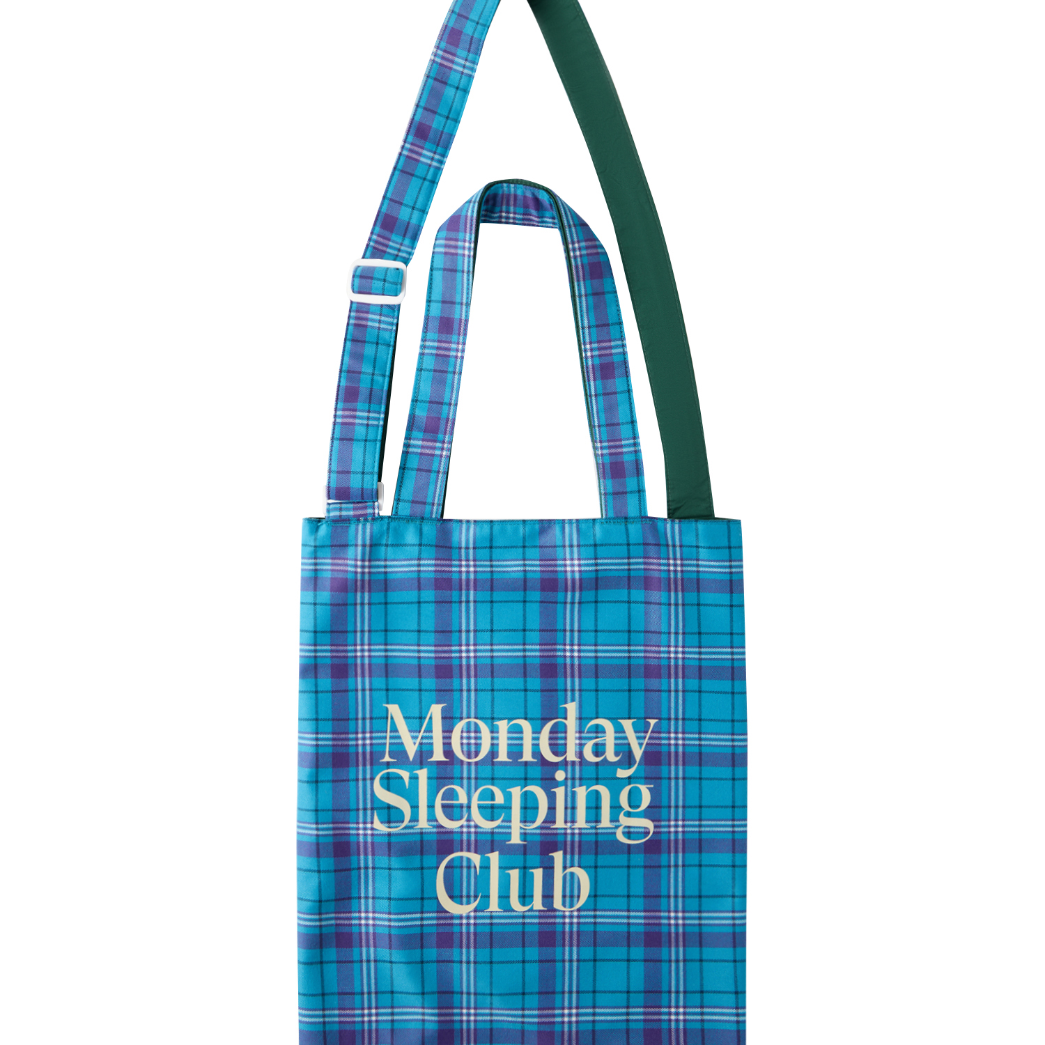 Monday Sleeping Club Embroidered Checked Contrasting Satchel