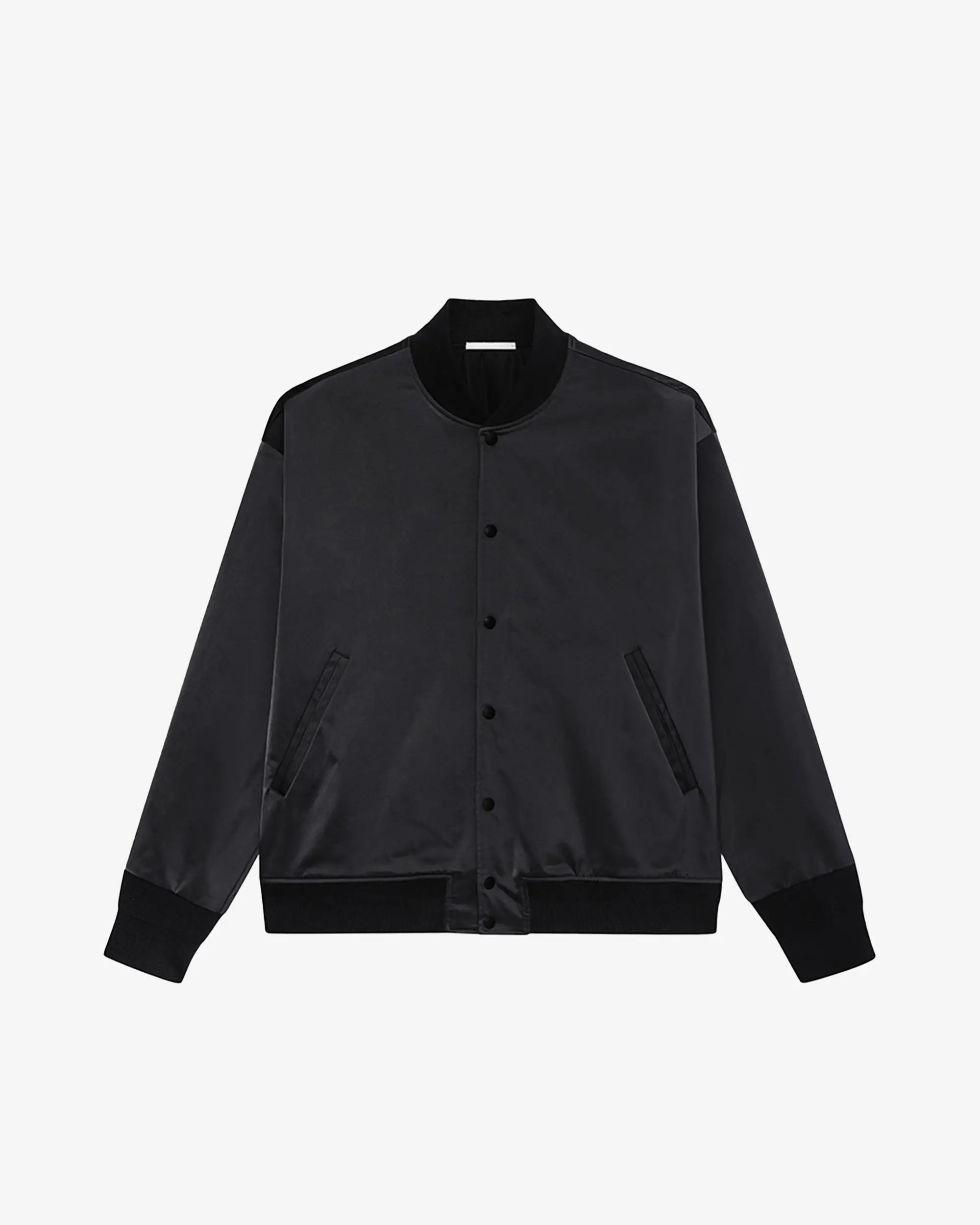 nice rice Retro Loose Fit Satin Baseball Jacket