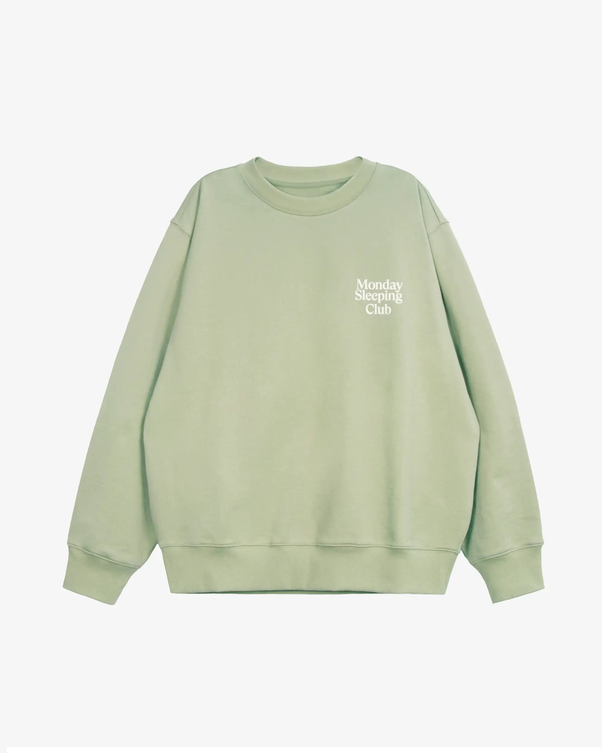 Monday Sleeping Club Standard Font Flocked Print Crew Neck Sweater