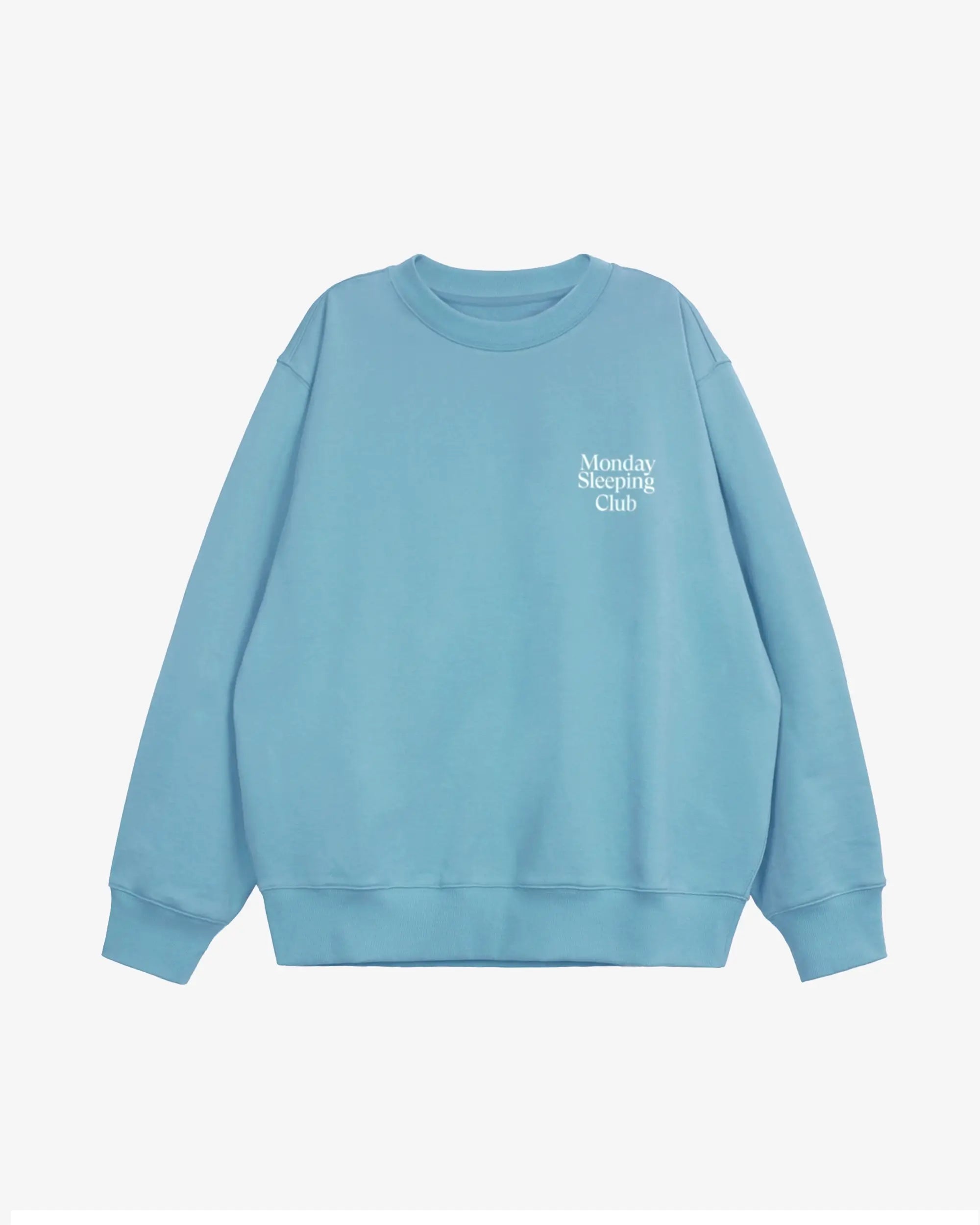 Monday Sleeping Club Standard Font Flocked Print Crew Neck Sweater