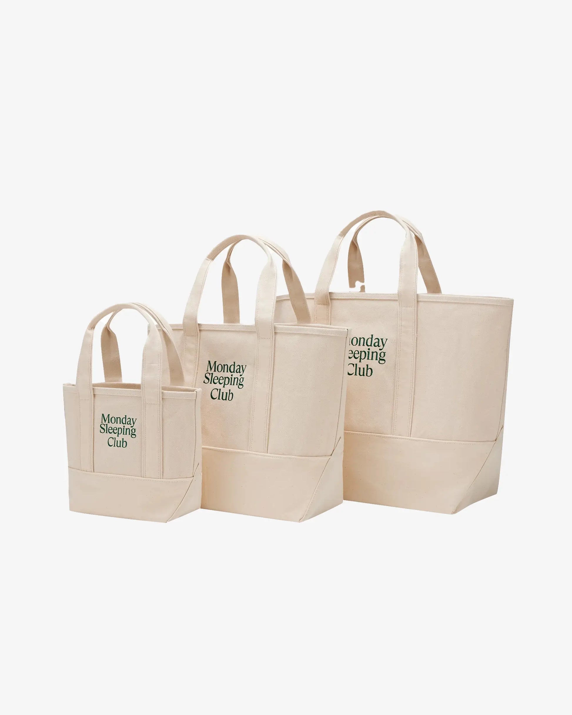 Monday Sleeping Club Standard Font Logo Embroidered Color-Block Canvas Tote Bag