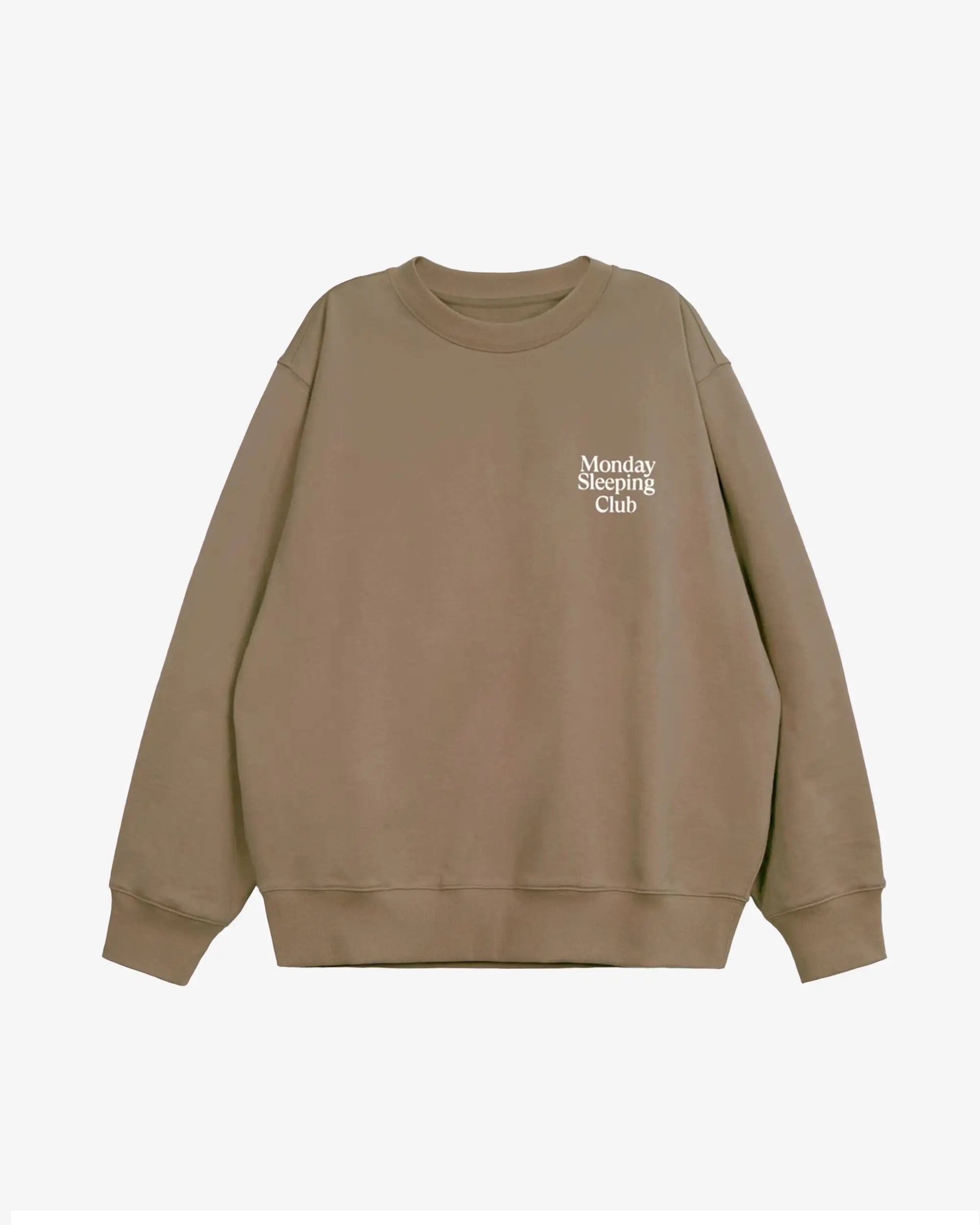 Monday Sleeping Club Standard Font Flocked Print Crew Neck Sweater