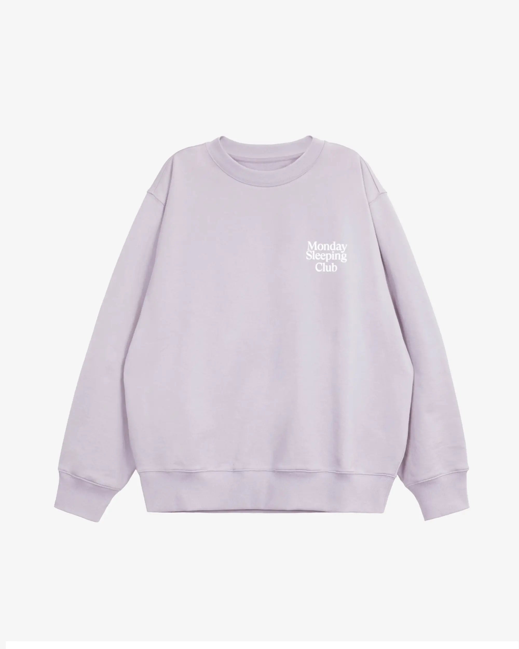 Monday Sleeping Club Standard Font Flocked Print Crew Neck Sweater