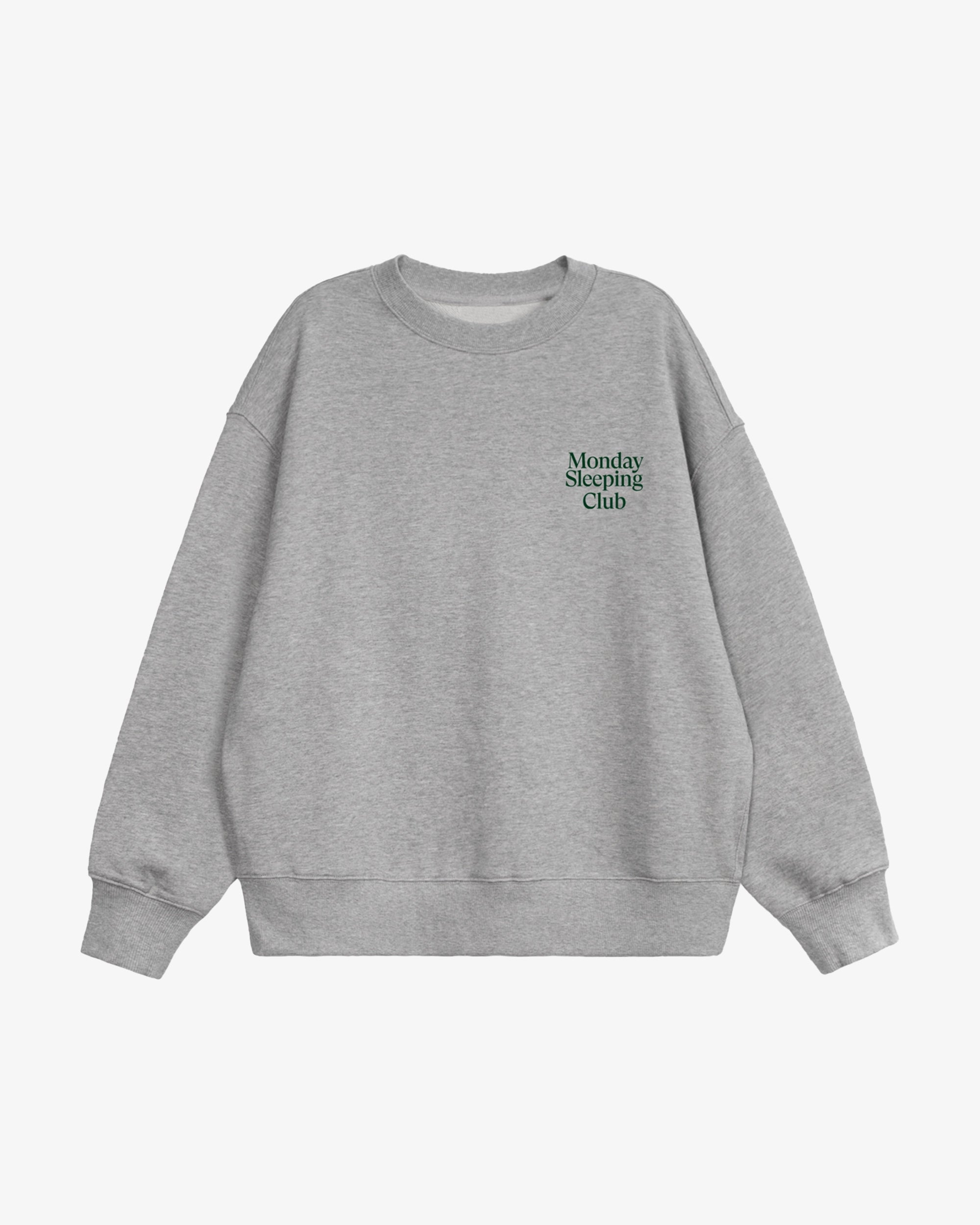 Monday Sleeping Club Standard Font Flocked Print Crew Neck Sweater