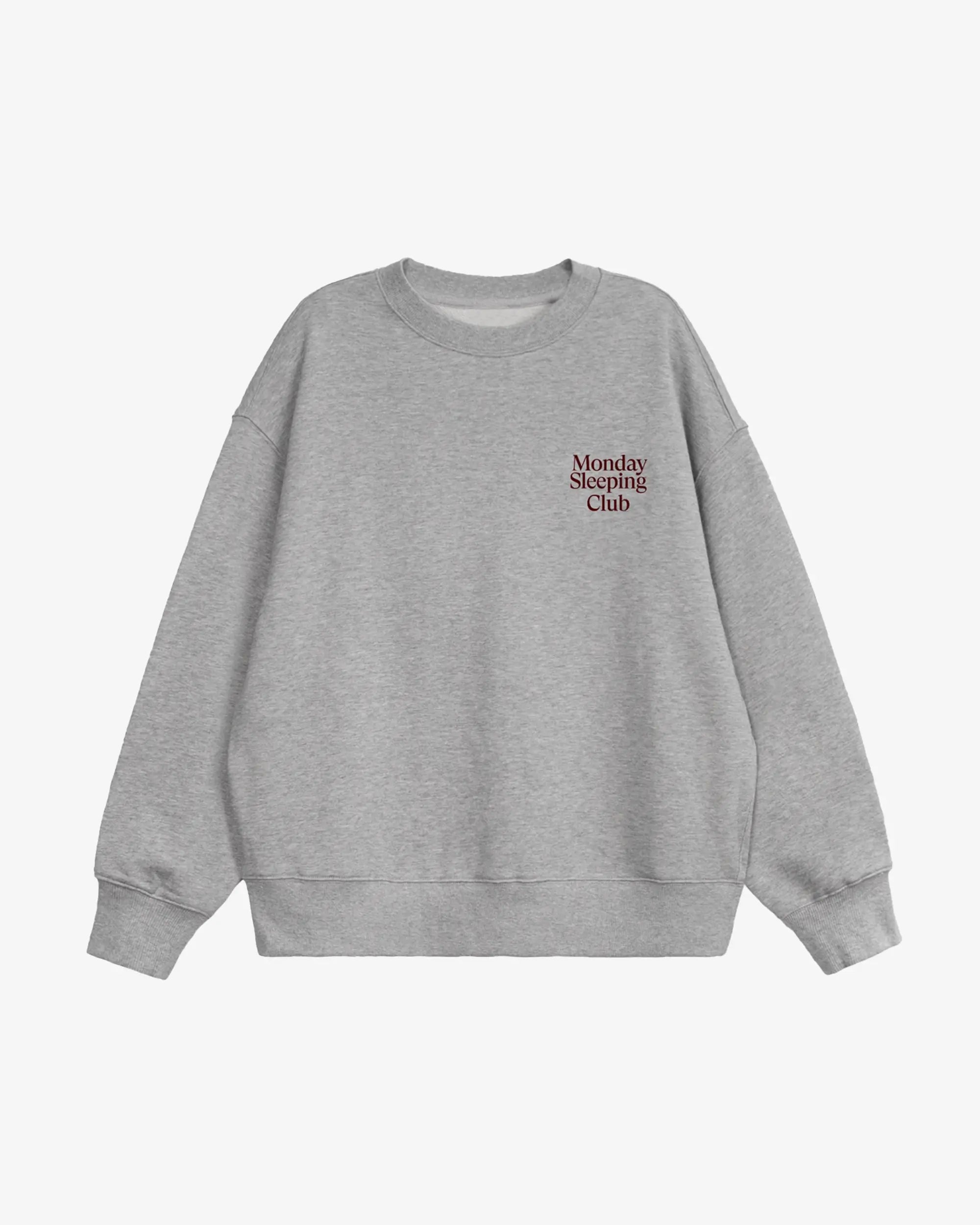Monday Sleeping Club Standard Font Flocked Print Crew Neck Sweater
