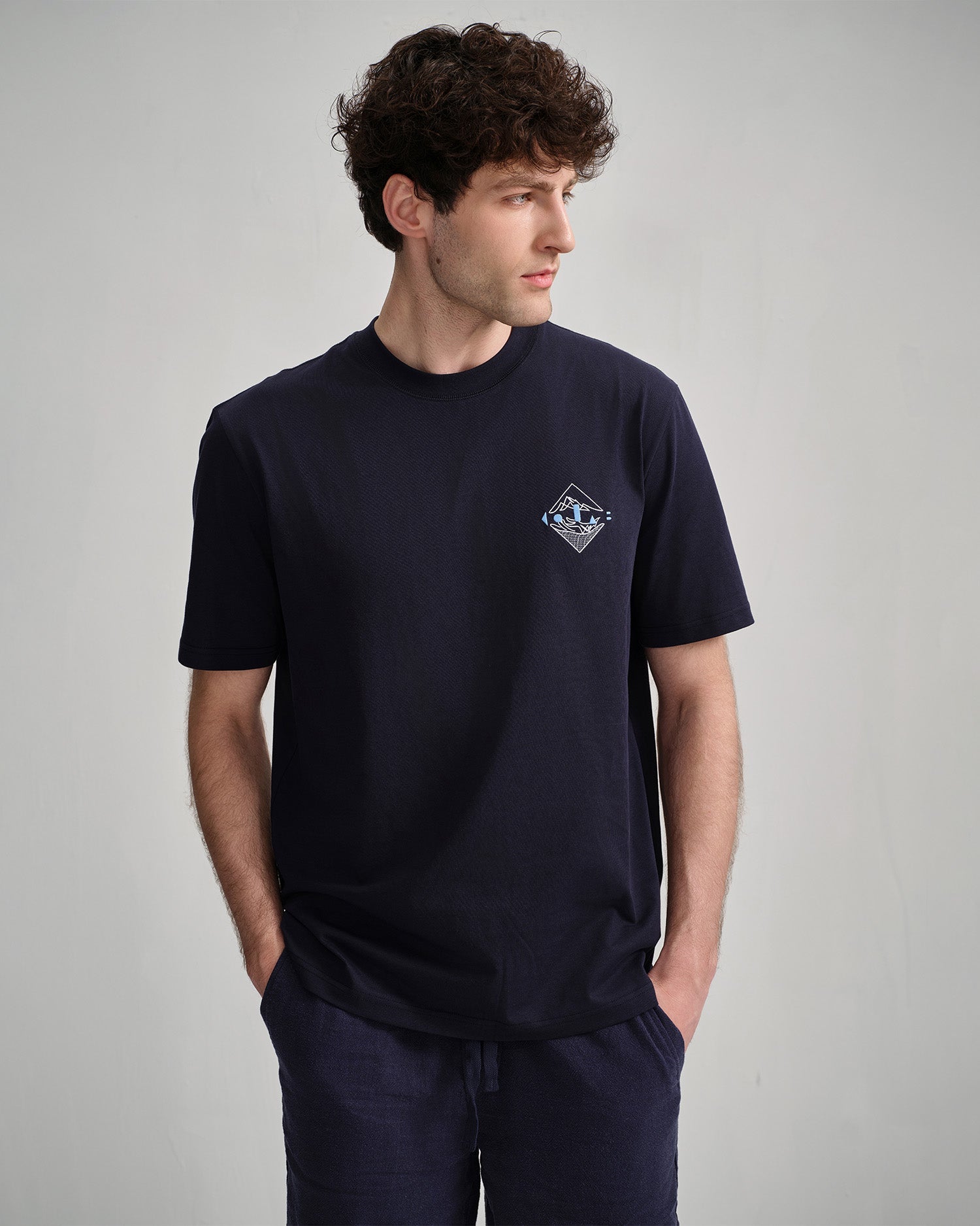 Men's Embroidered Crest Tee