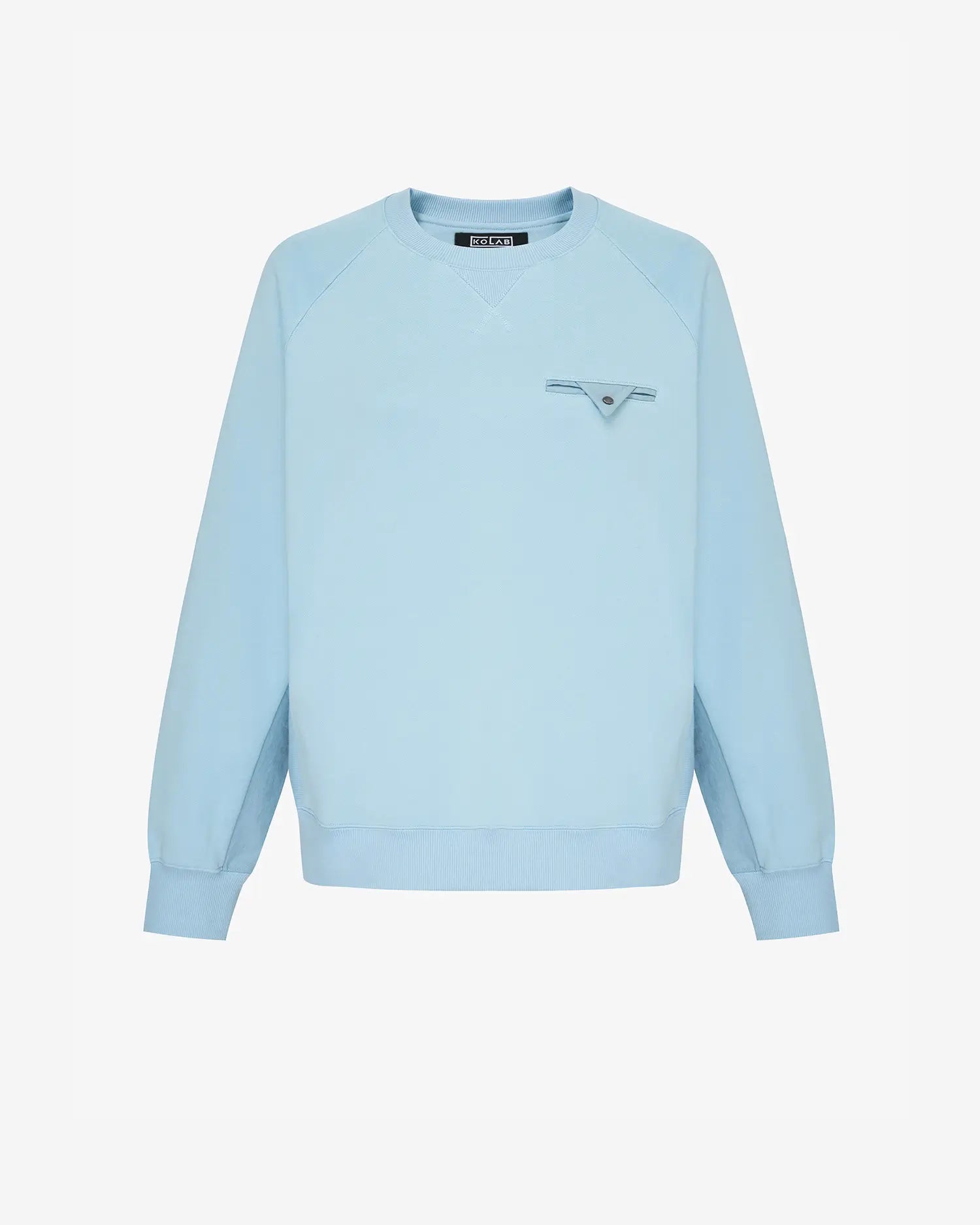 Men's Mixed Fabric Crew Sweatshirt in Light Blue 01 #light-blue