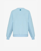 Women's Mixed Fabric Crew Sweatshirt in Light Blue 02 #light-blue