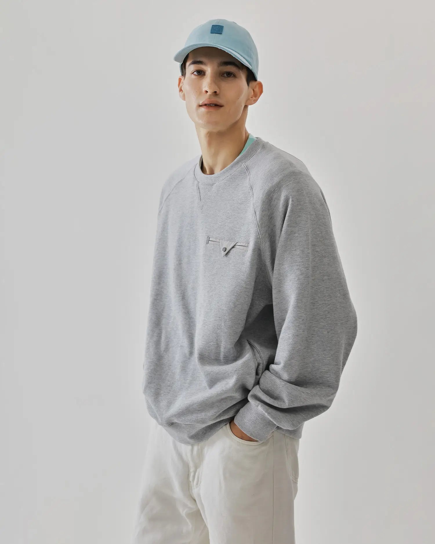 Men's Mixed Fabric Crew Sweatshirt