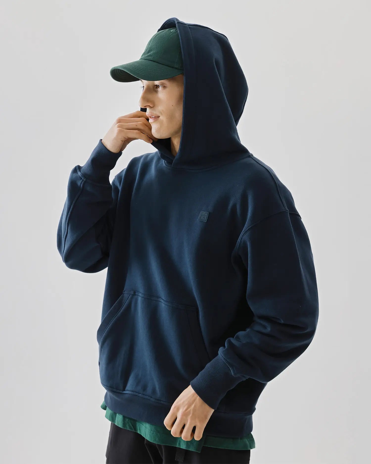 Men's Mixed Fabric Hoodie