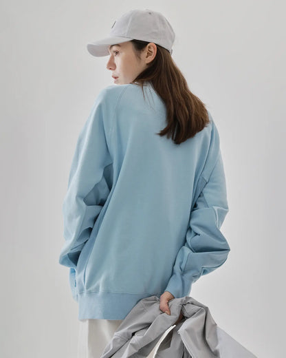 Women's Mixed Fabric Crew Sweatshirt