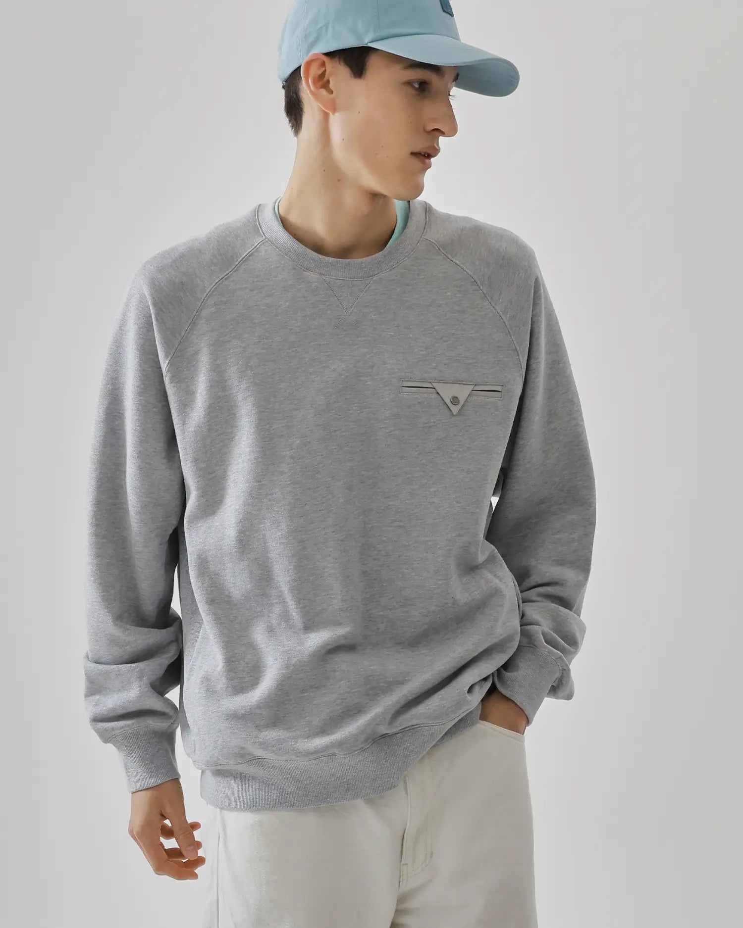 Men's Mixed Fabric Crew Sweatshirt