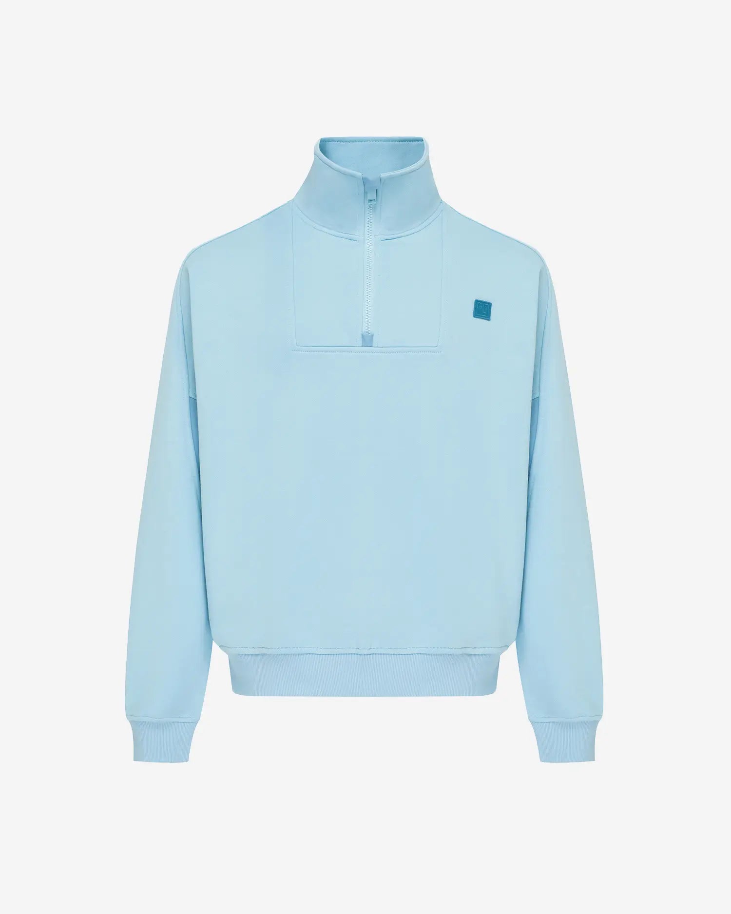 Men's Mixed Fabric Halfzip in Light Blue 01 #light-blue