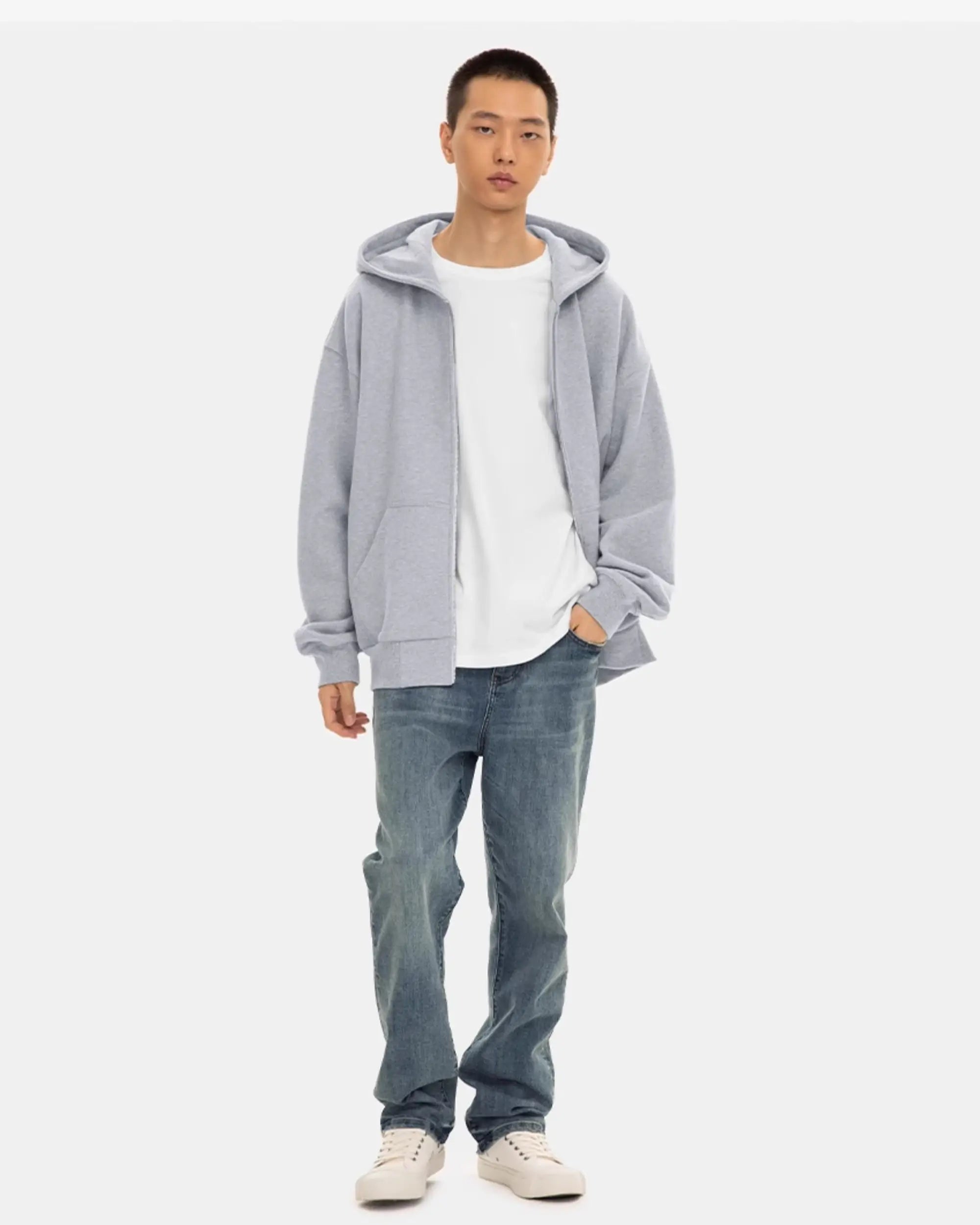 nice rice 500G Zip-Up Cotton Hoodie