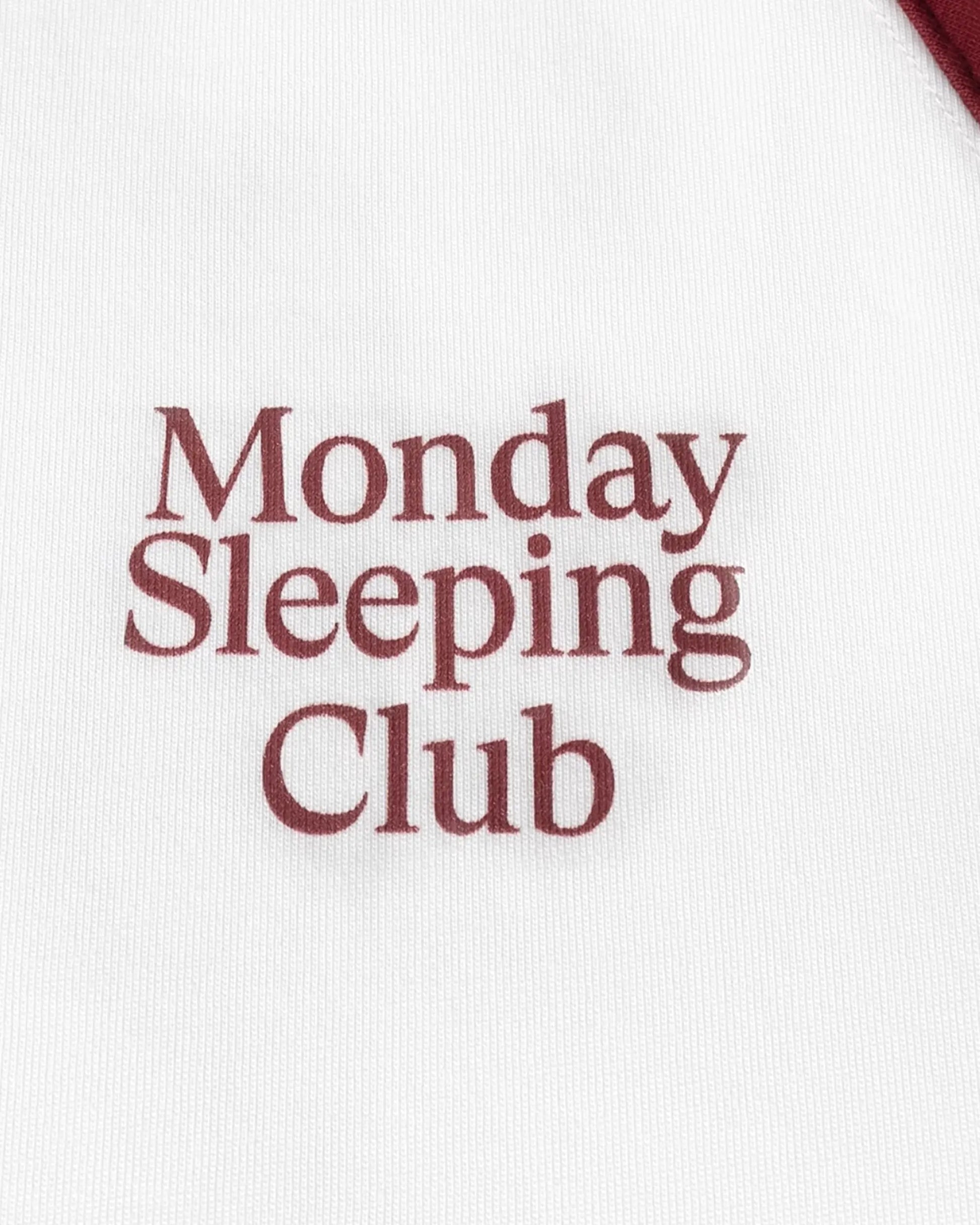 Monday Sleeping Club Standard Font Print Logo Raglan Long Sleeve Tee