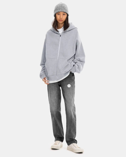 nice rice 500G Zip-Up Cotton Hoodie