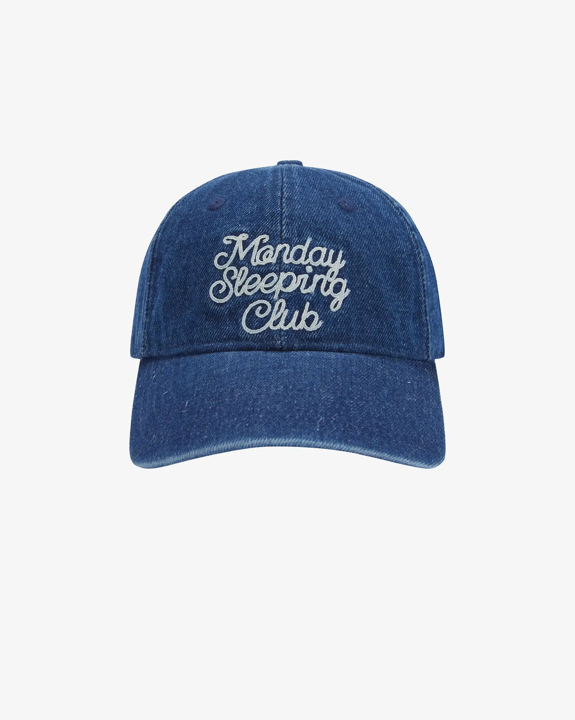 Monday Sleeping Club Cursive Font Embroidered Logo Baseball Cap