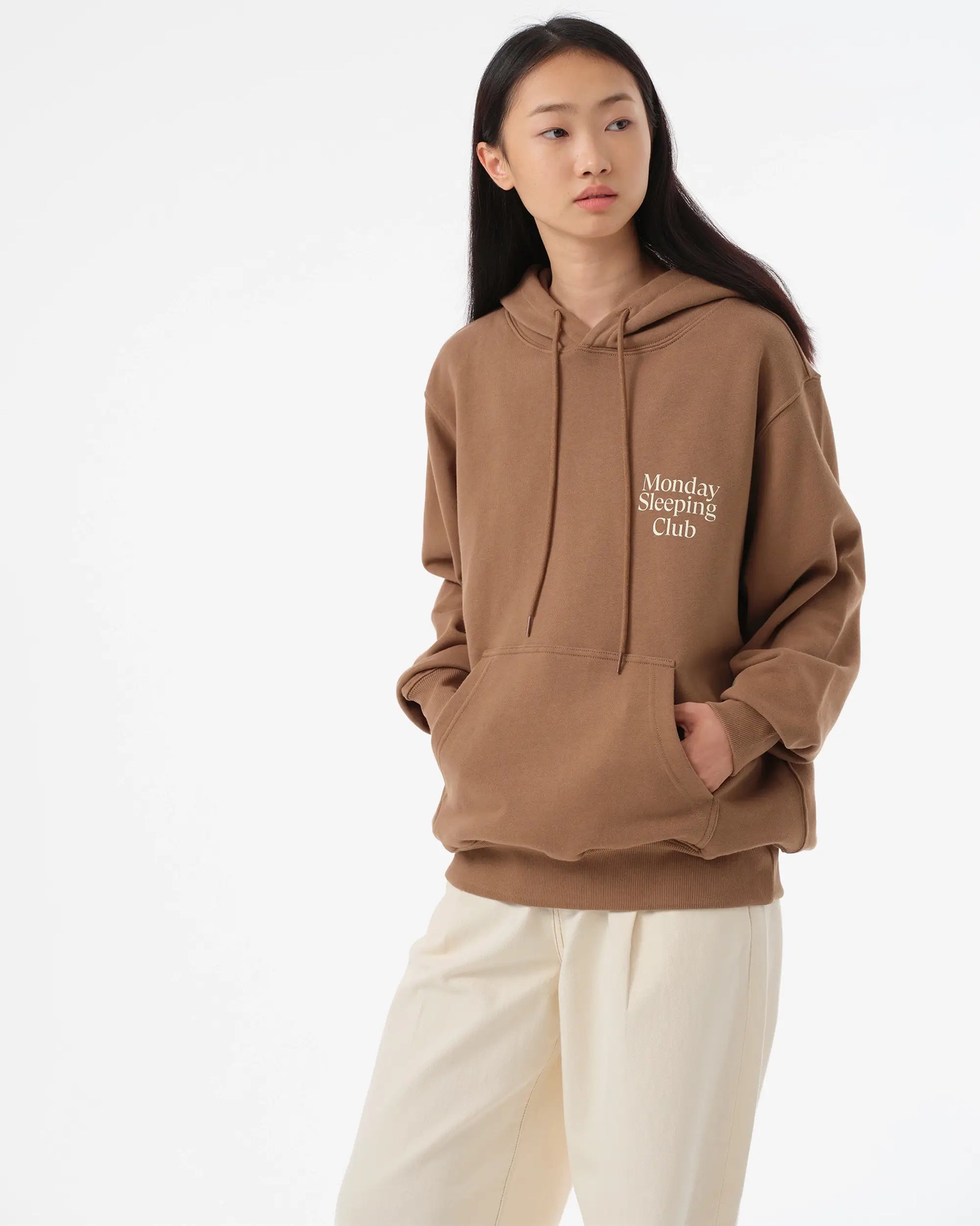 Monday Sleeping Club Standard Print Logo Loose Hoodie