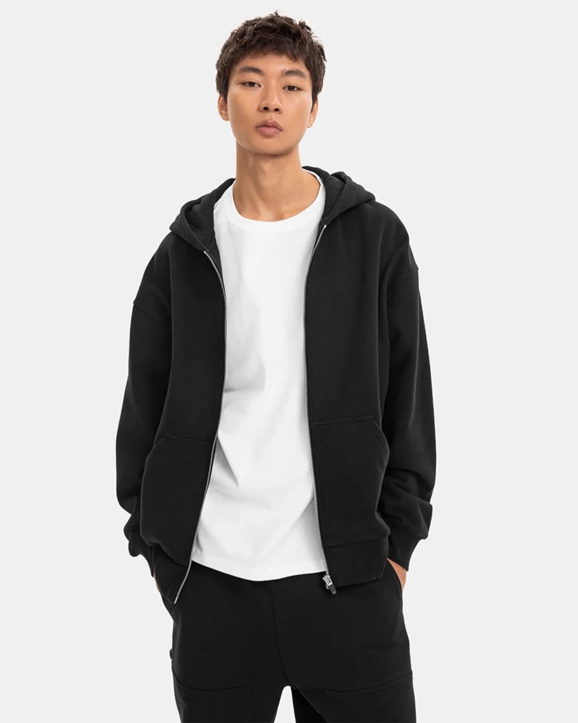 nice rice 500G Zip-Up Cotton Hoodie