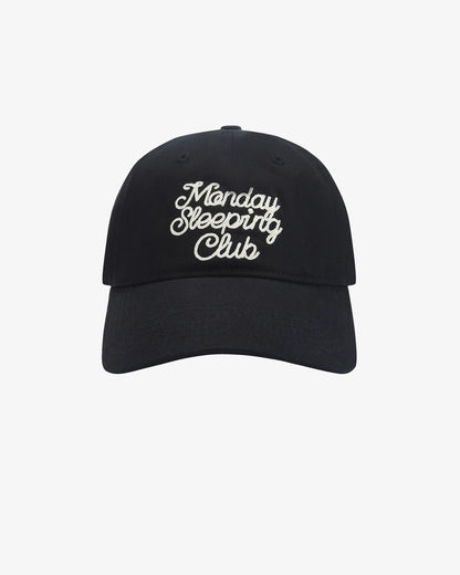 Monday Sleeping Club Cursive Font Embroidered Logo Baseball Cap