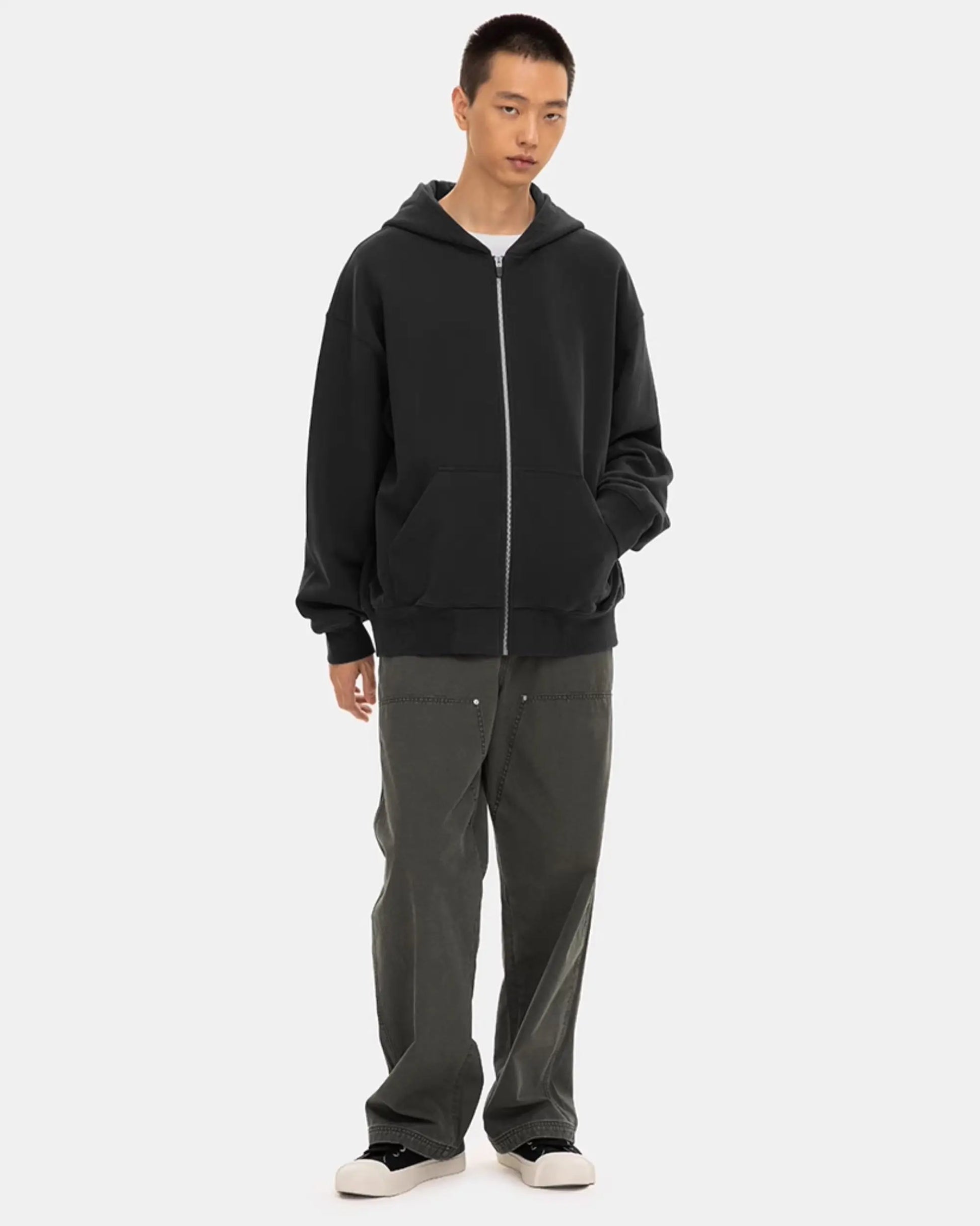 nice rice 500G Zip-Up Cotton Hoodie