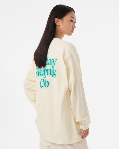 Monday Sleeping Club Standard Font Neon Effect Print Logo Long Sleeve Tee