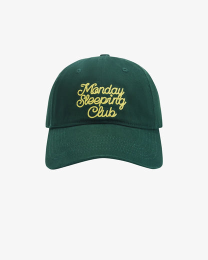 Monday Sleeping Club Cursive Font Embroidered Logo Baseball Cap