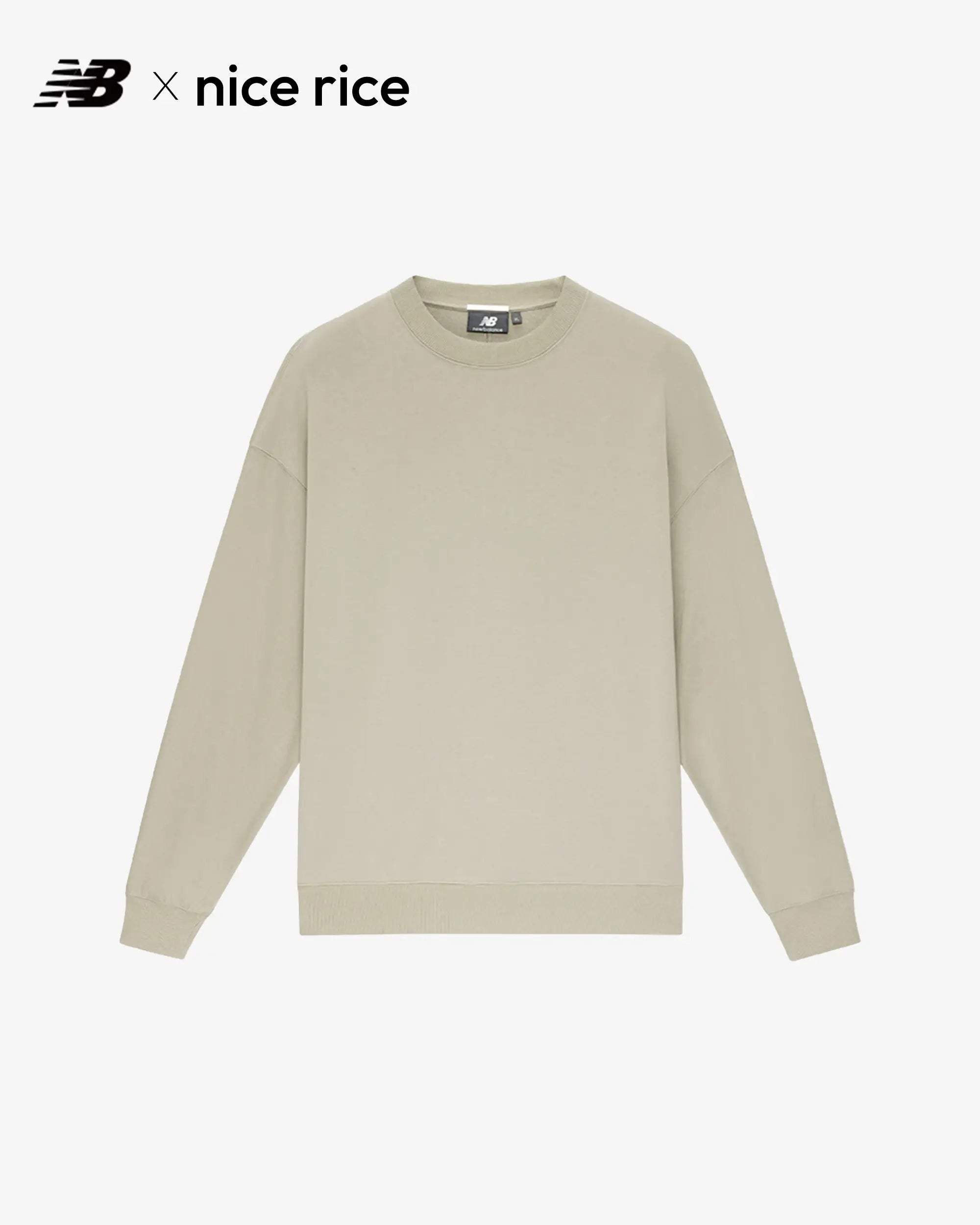 nice rice X New balance 100% Cotton Loose Fit Crewneck Sweater