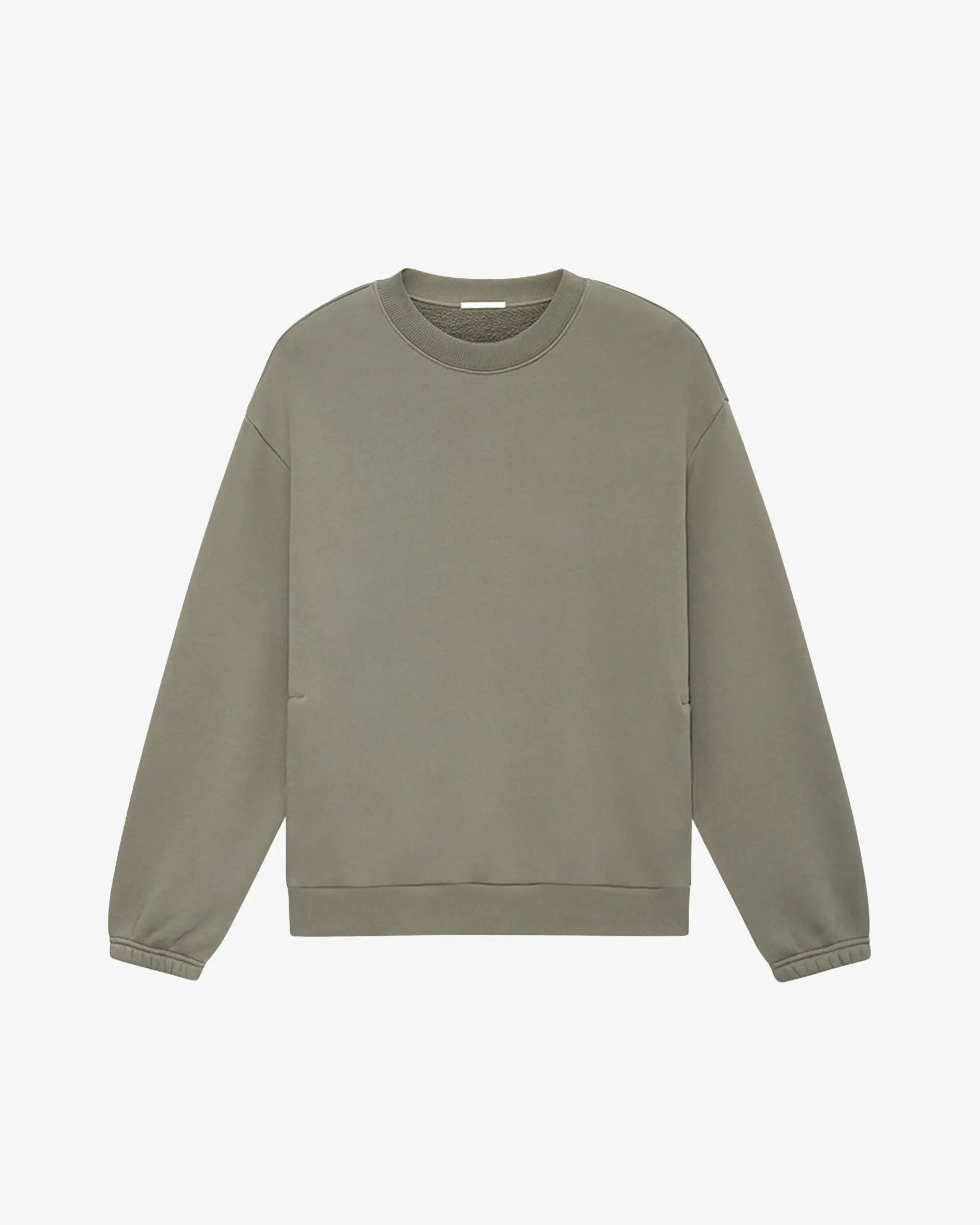 nice rice 100% Cotton Side Pockets Crewneck Sweater