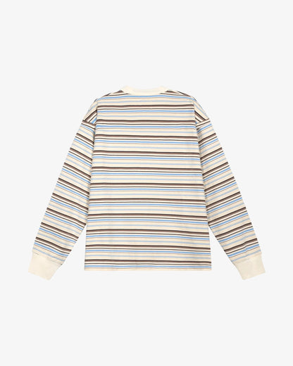 Monday Sleeping Club Striped Embroidered Long Sleeve Tee