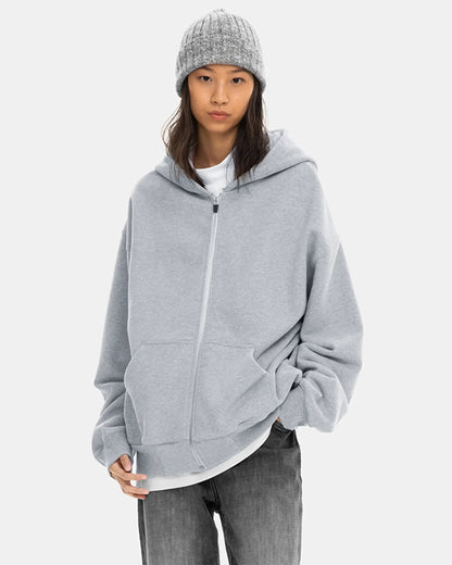 nice rice 500G Zip-Up Cotton Hoodie