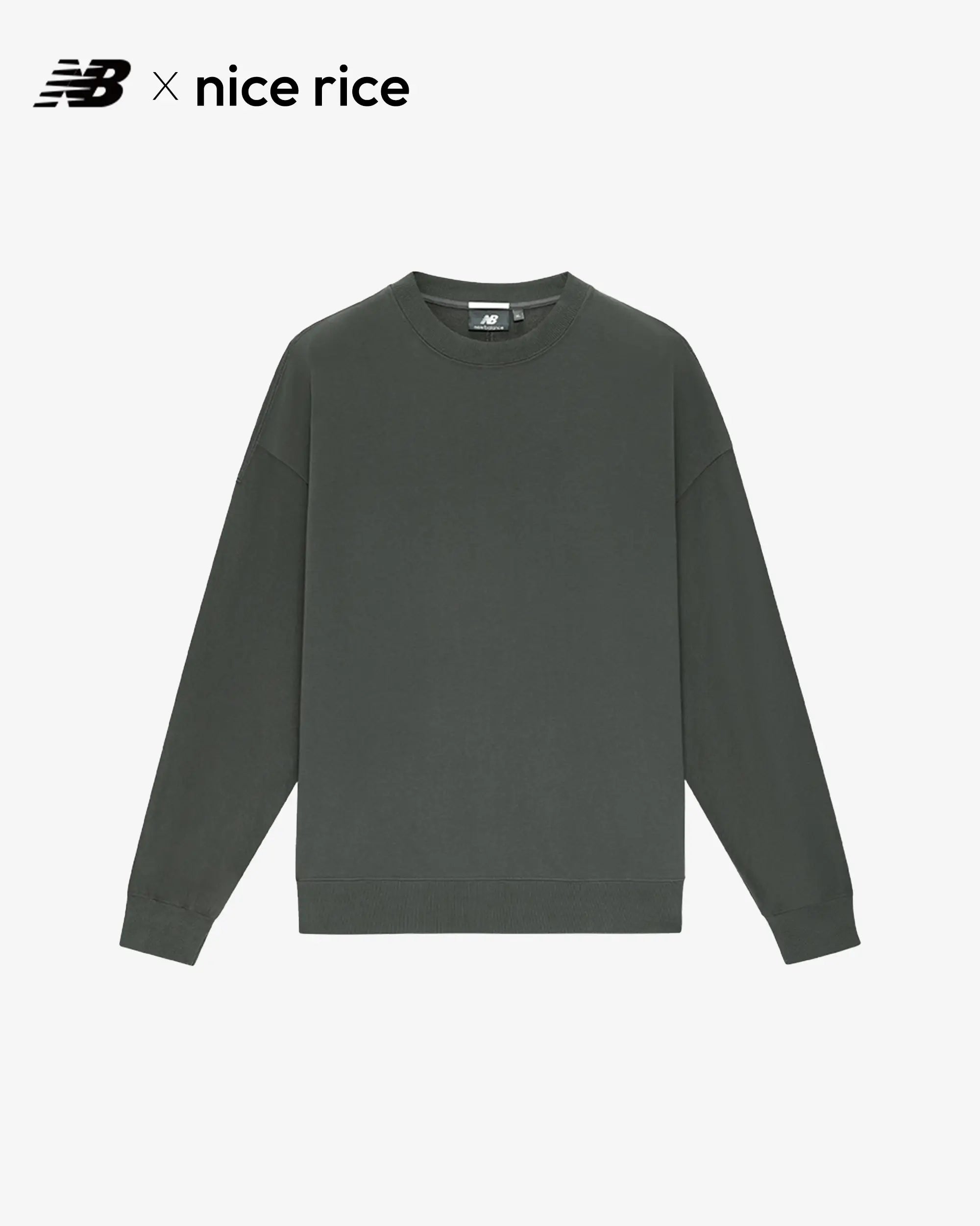 nice rice X New balance 100% Cotton Loose Fit Crewneck Sweater