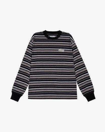 Monday Sleeping Club Striped Embroidered Long Sleeve Tee