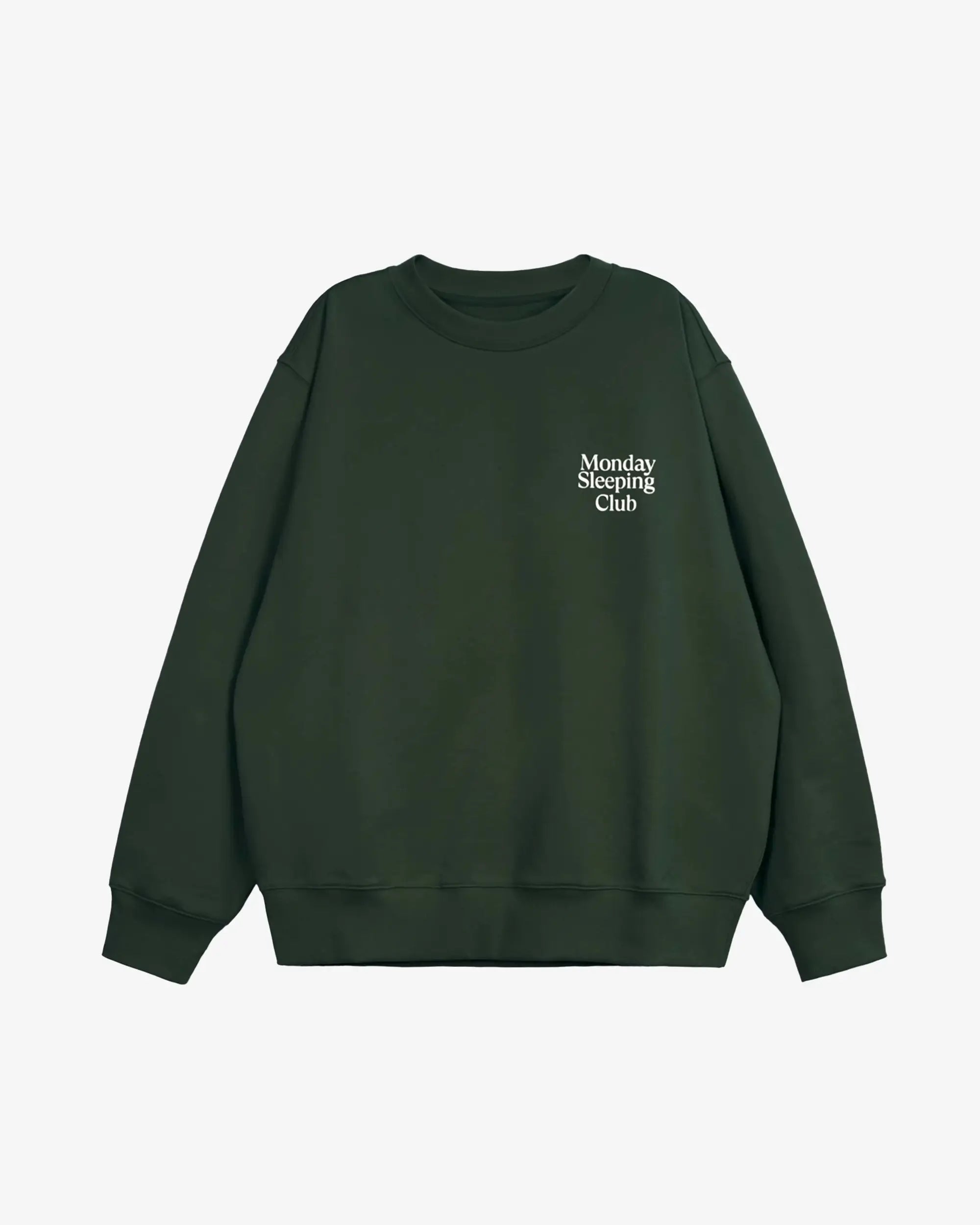 Monday Sleeping Club Standard Font Flocked Print Crew Neck Sweater