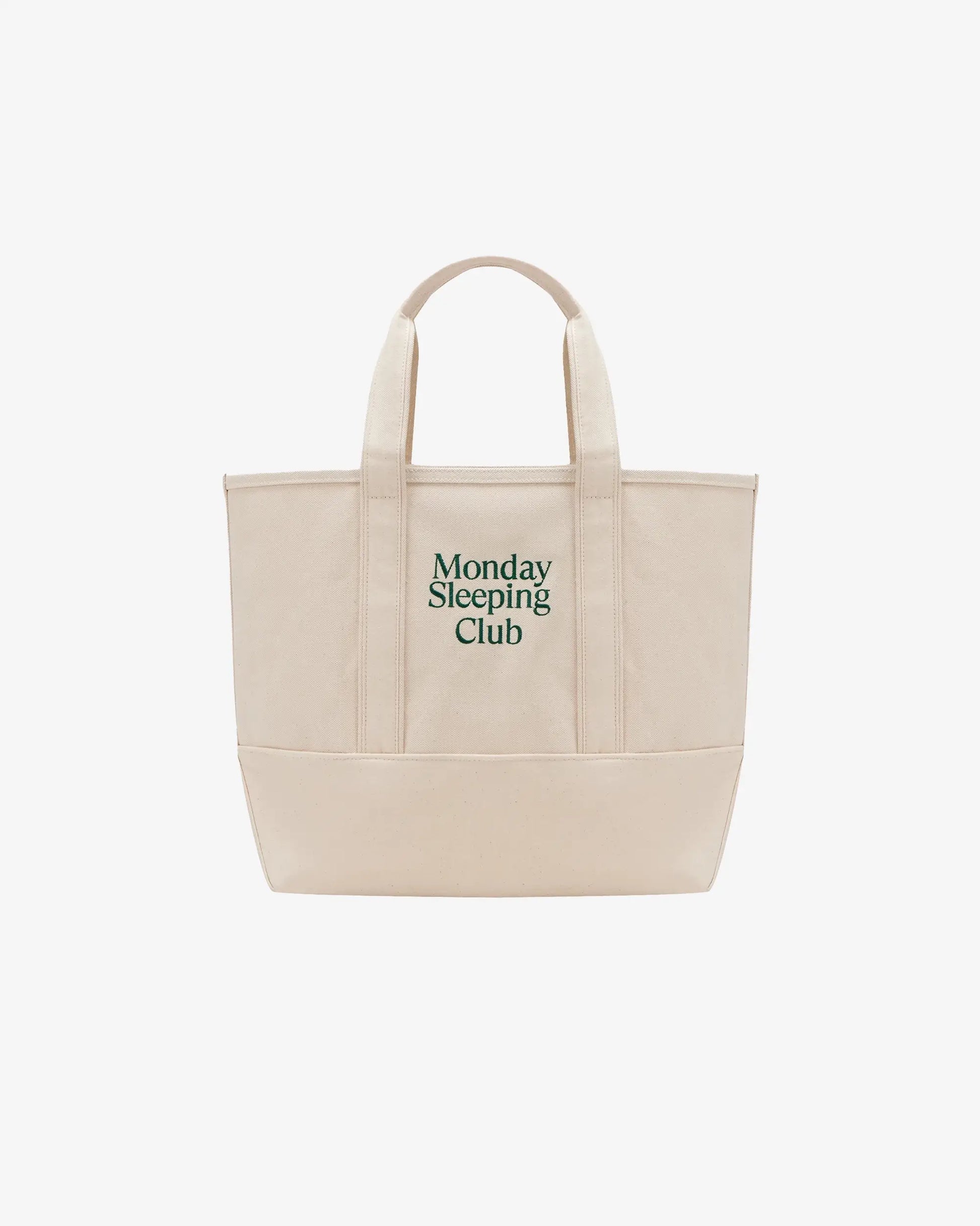 Monday Sleeping Club Standard Font Logo Embroidered Color-Block Canvas Tote Bag