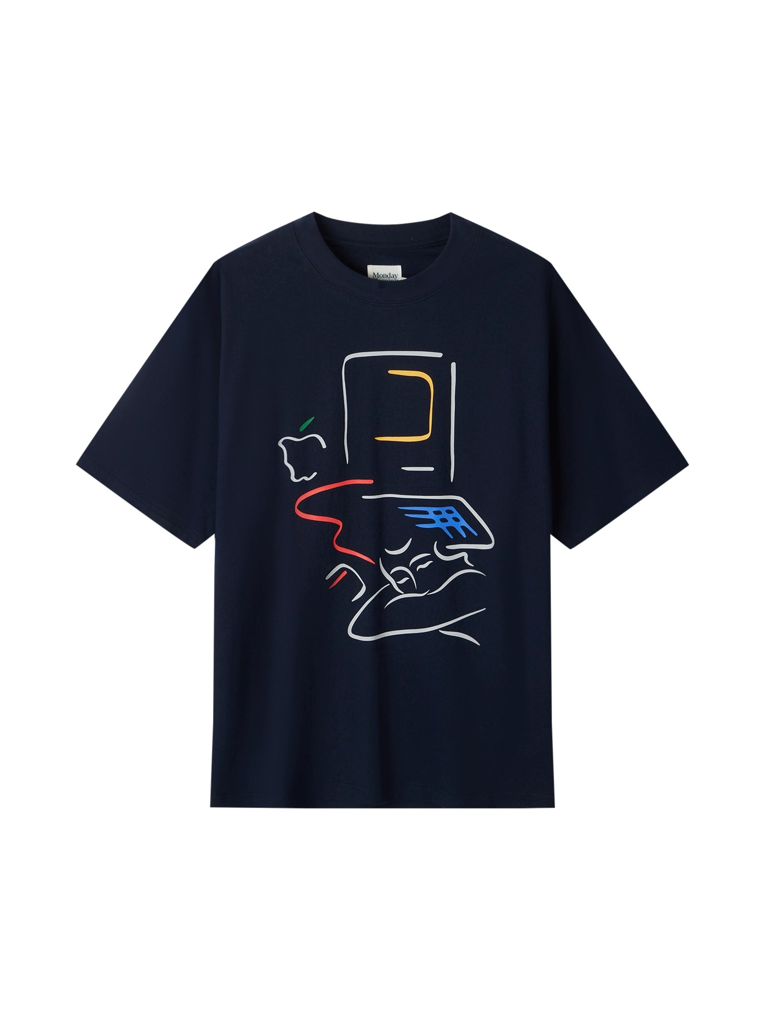 Monday Sleeping Club Office Series Illustration Graphic Print Short Sleeve T-Shirt