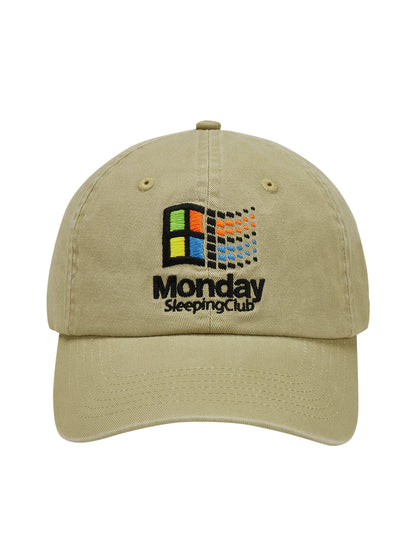 Monday Sleeping Club Office Series Digital Record Label Fun Embroidered Baseball Cap