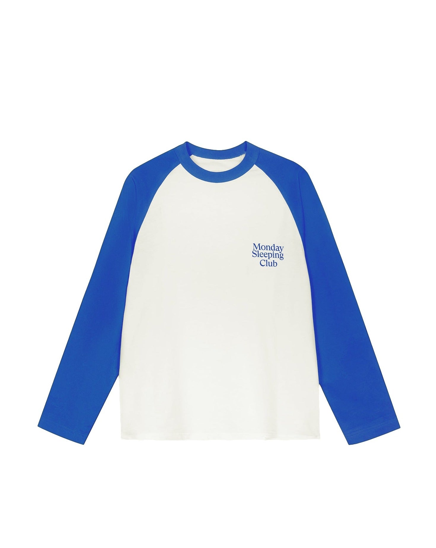 Monday Sleeping Club Standard Font Print Logo Multicolor Contrast Raglan Long Sleeve Tee