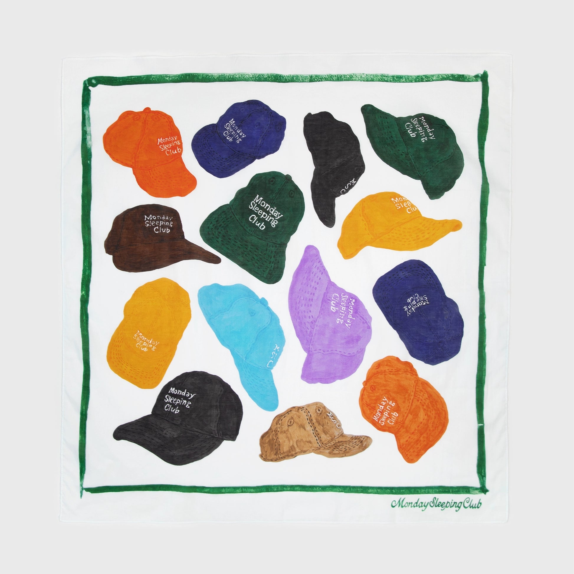 Monday Sleeping Club Holiday Collection Colorful Hand-painted Baseball Cap Square Towel