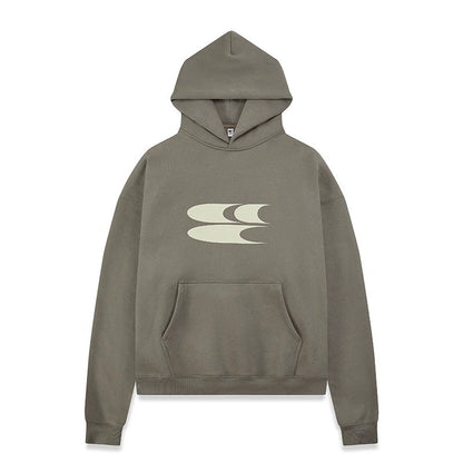 Crying Center Logo Print Thick Hoodie