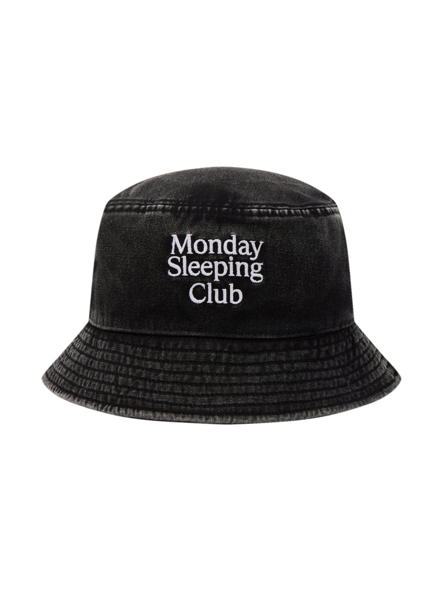 Monday Sleeping Club Standard Font Embroidered Batik Bucket Hat