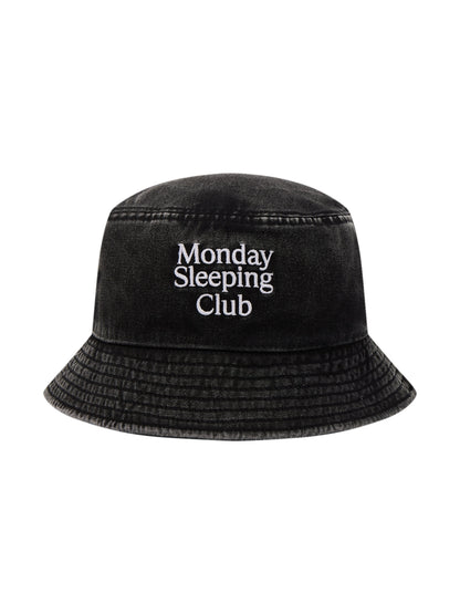 Monday Sleeping Club Standard Font Embroidered Batik Bucket Hat