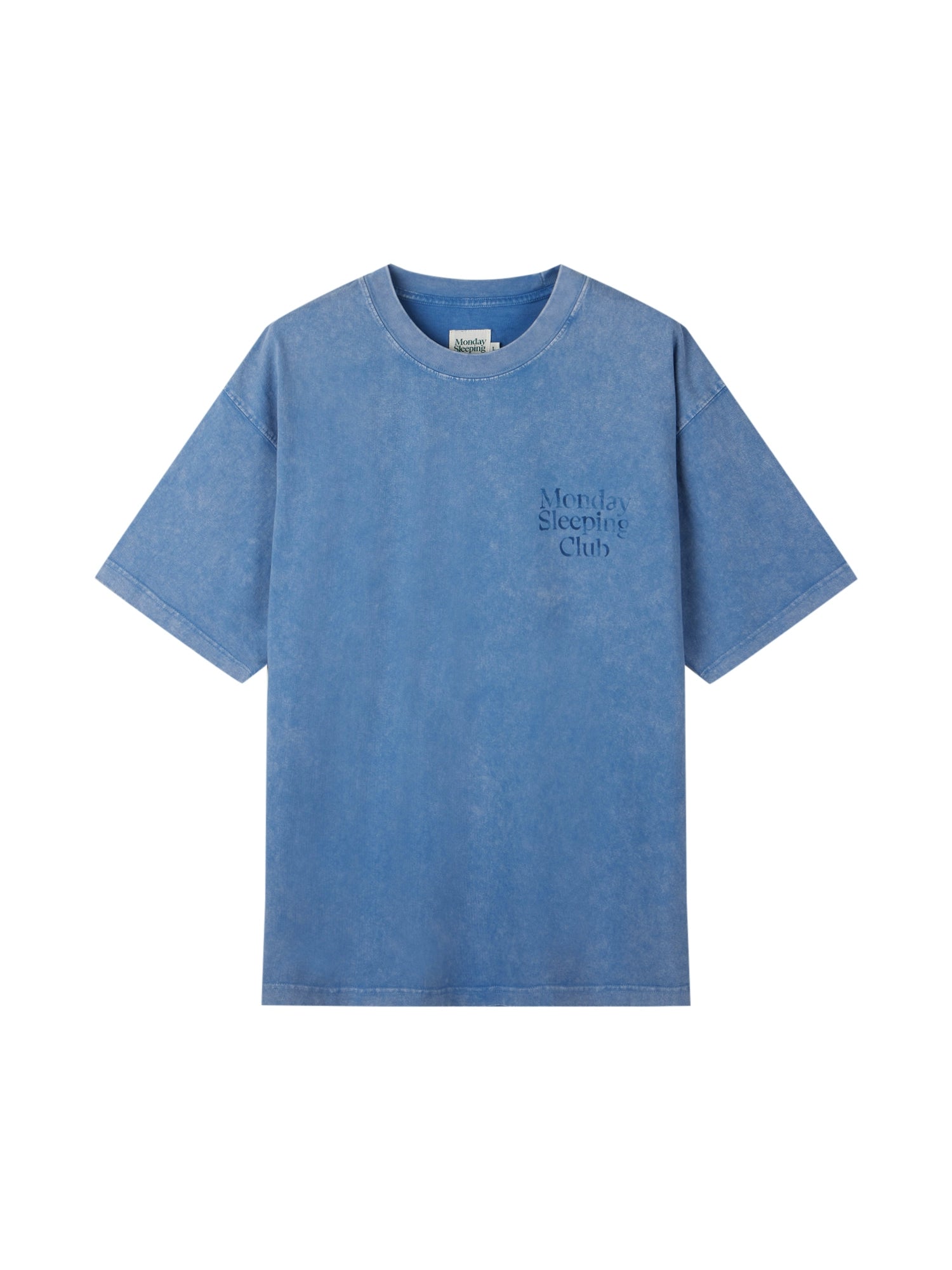 Monday Sleeping Club Blue Dyed Collection Pearl Earrings Girls Short Sleeve T-Shirt