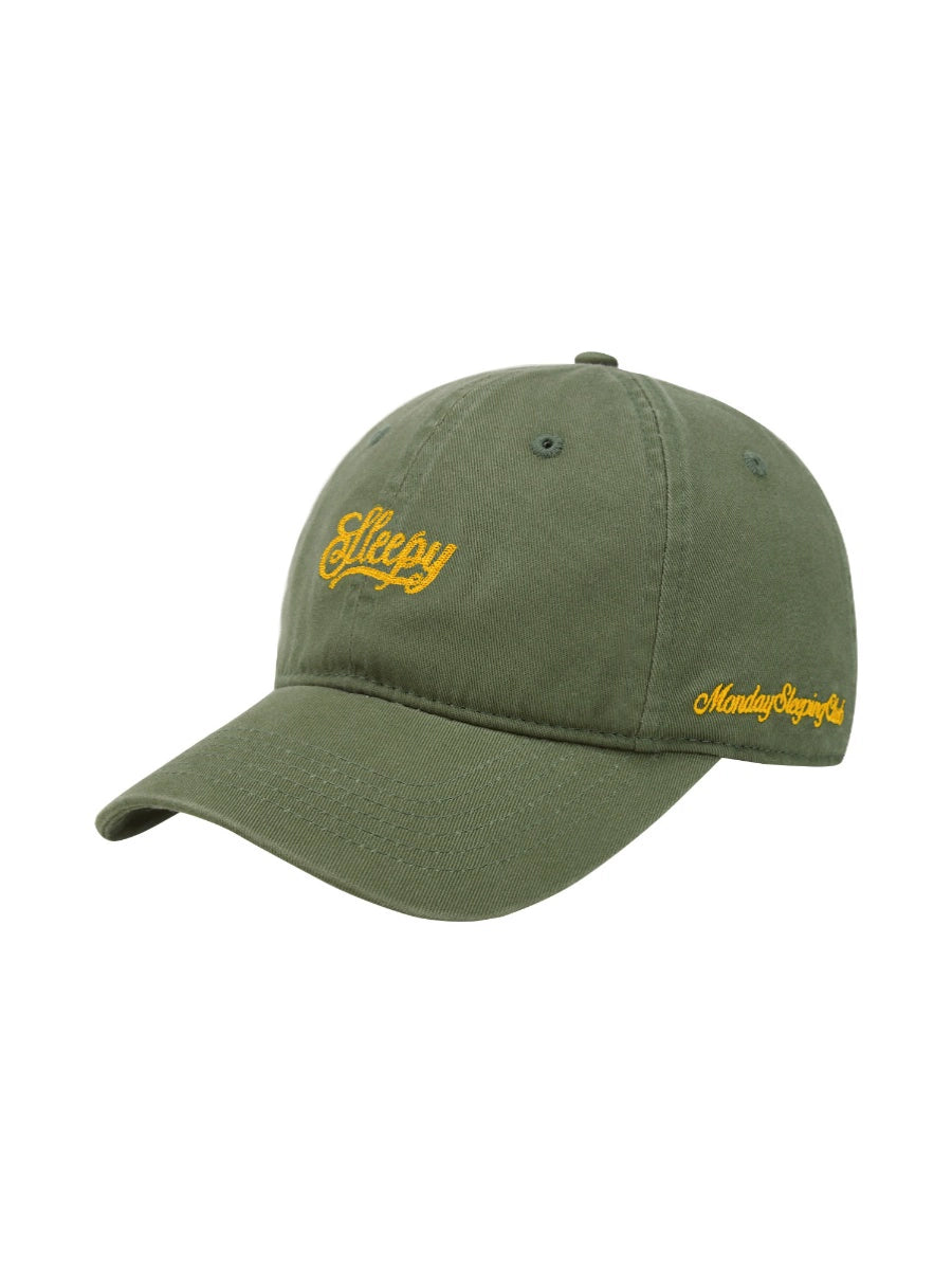 Monday Sleeping Club Lazy Font Chain Embroidered Baseball Cap