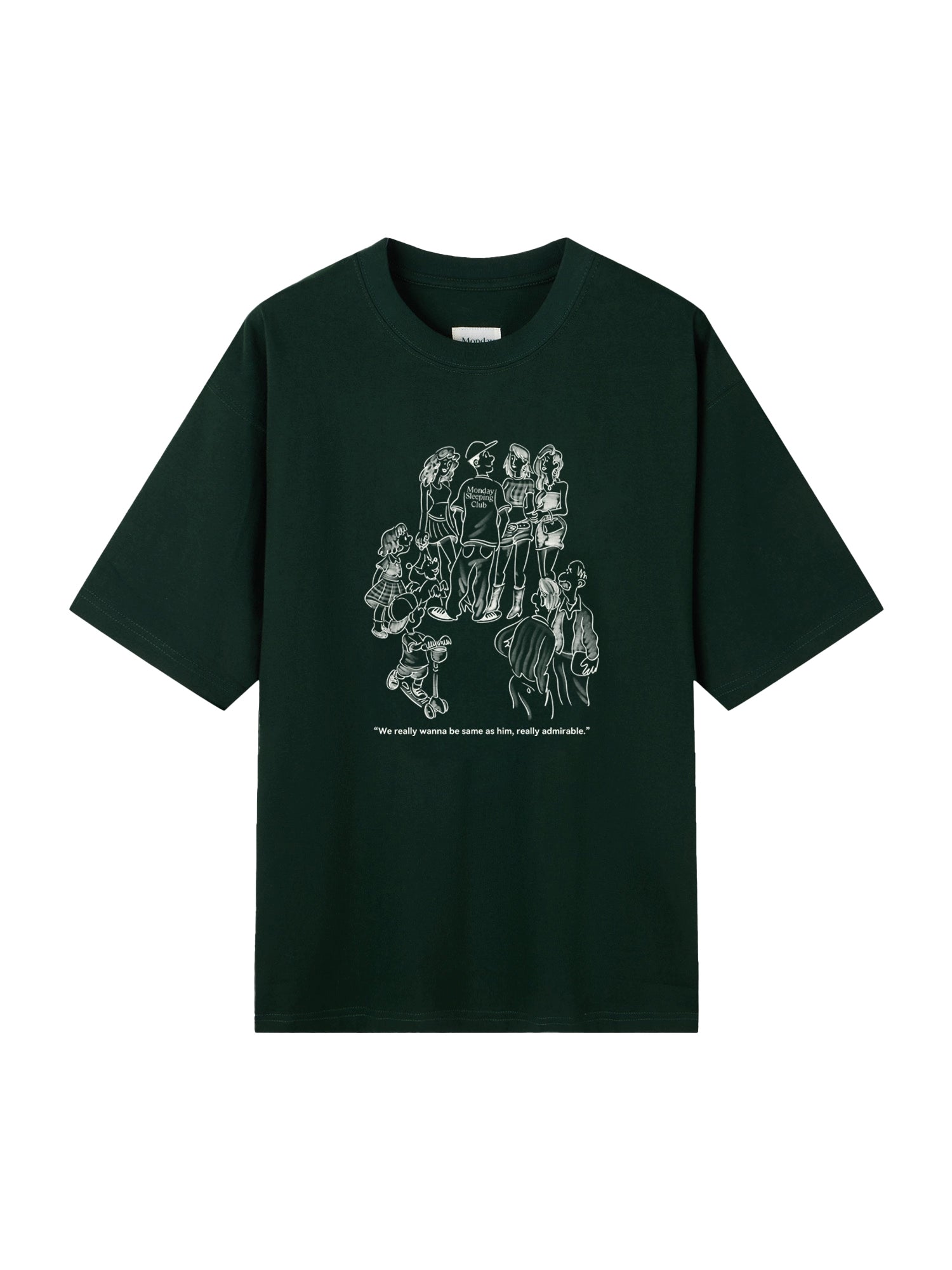 Monday Sleeping Club Comic Series Printed Short Sleeve T-Shirt