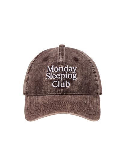 Monday Sleeping Club Standard Font Embroidered Batik Baseball Cap